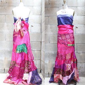 One of a Kind Sari Silk Dress